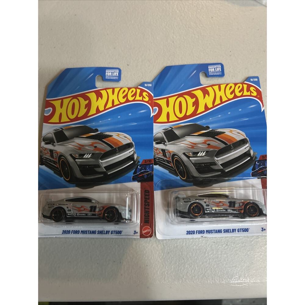 2026 Hot Wheels Mainline 2020 Ford Mustang Shelby GT500 (Gray) Nightspeed Lot x2